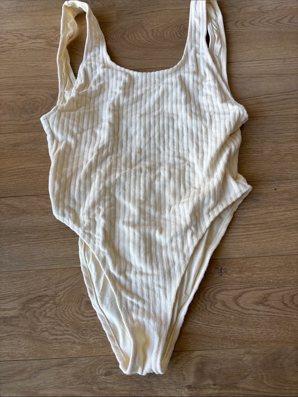 Ribbed One-Piece Swimsuit in Cream